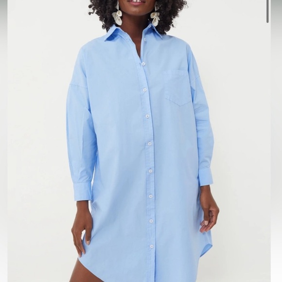 Tuckernuck Dresses & Skirts - Tuckernuck LMND Blue Azure Chiara Collared Shirt Dress Size Large